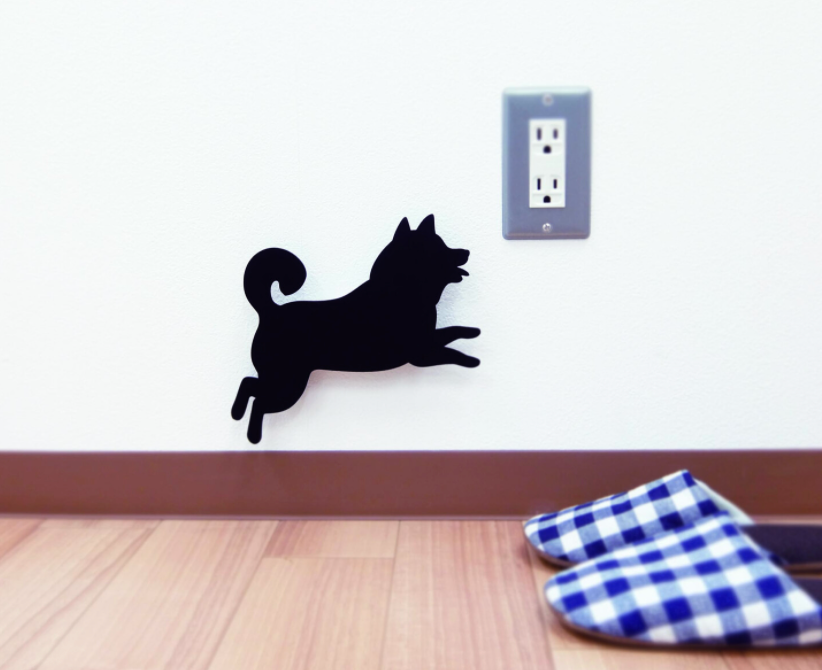日本製 - 柴犬剪影LED壁燈