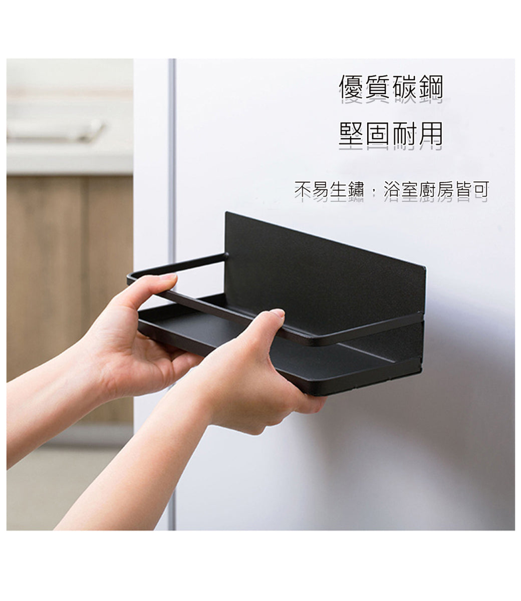 冰箱置物架-單層(吸附) - 黑色